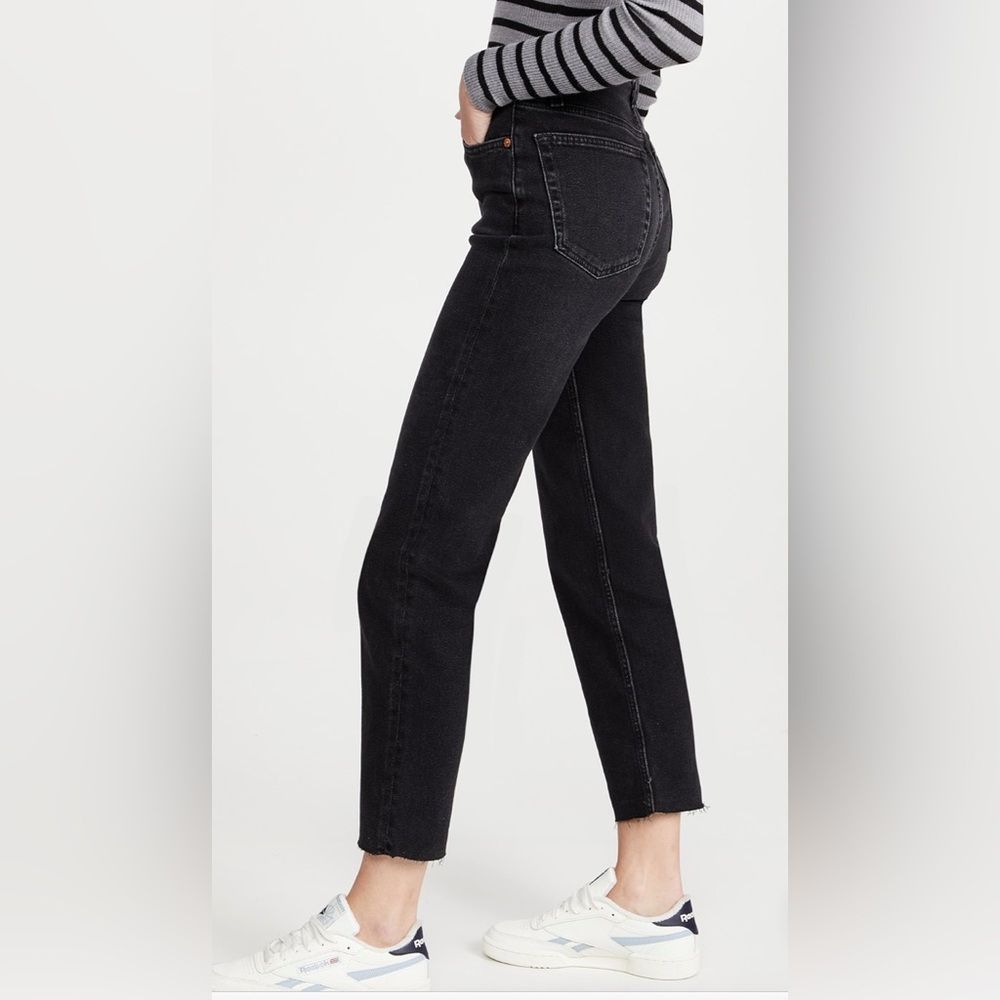 Re/Done 70’s Stovepipe High Rise Cropped Raw Hem Jean 26 - Picture 10 of 10